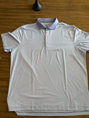 johnnie-O Light Blue Polo with Contrasting Collar